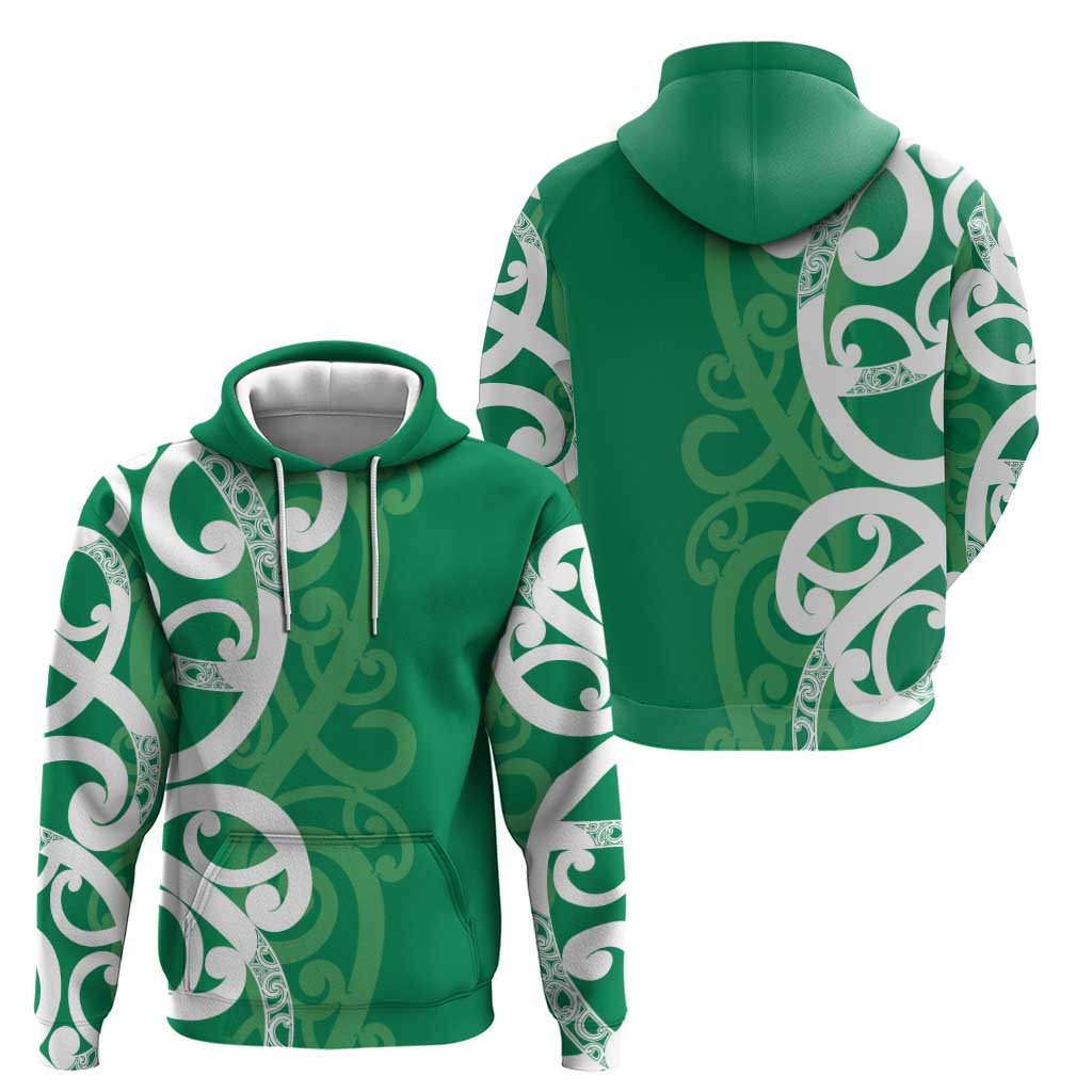 Pounamu Green Maori Zip Hoodie Koru Kowhaiwhai - Aussie Hoodie