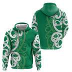 Pounamu Green Maori Zip Hoodie Koru Kowhaiwhai - Aussie Hoodie