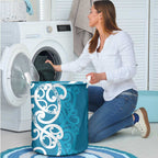 Azure Blue Maori Laundry Basket Koru Kowhaiwhai - Aussie Hoodie