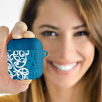 Azure Blue Maori AirPods Case Koru Kowhaiwhai - Aussie Hoodie