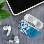 Azure Blue Maori AirPods Case Koru Kowhaiwhai - Aussie Hoodie
