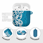 Azure Blue Maori AirPods Case Koru Kowhaiwhai - Aussie Hoodie
