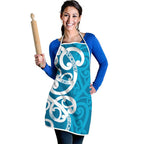 Azure Blue Maori Apron Koru Kowhaiwhai - Aussie Hoodie