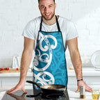 Azure Blue Maori Apron Koru Kowhaiwhai - Aussie Hoodie
