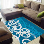 Azure Blue Maori Area Rug Koru Kowhaiwhai - Aussie Hoodie