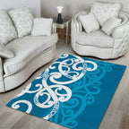 Azure Blue Maori Area Rug Koru Kowhaiwhai - Aussie Hoodie