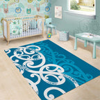 Azure Blue Maori Area Rug Koru Kowhaiwhai - Aussie Hoodie