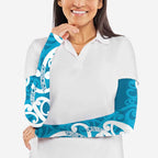 Azure Blue Maori Arm Sleeves Koru Kowhaiwhai - Aussie Hoodie