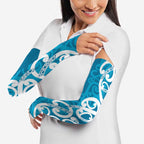 Azure Blue Maori Arm Sleeves Koru Kowhaiwhai - Aussie Hoodie