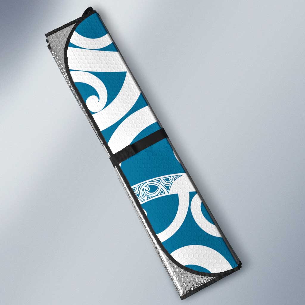 Azure Blue Maori Auto Sun Shade Koru Kowhaiwhai - Aussie Hoodie