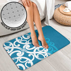 Azure Blue Maori Bathroom Set Koru Kowhaiwhai - Aussie Hoodie