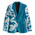 Azure Blue Maori Blazer Koru Kowhaiwhai - Aussie Hoodie