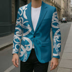 Azure Blue Maori Blazer Koru Kowhaiwhai - Aussie Hoodie