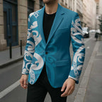 Azure Blue Maori Blazer Koru Kowhaiwhai - Aussie Hoodie