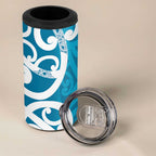 Azure Blue Maori 4 in 1 Can Cooler Tumbler Koru Kowhaiwhai - Aussie Hoodie
