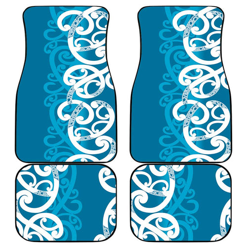 Azure Blue Maori Car Mats Koru Kowhaiwhai - Aussie Hoodie