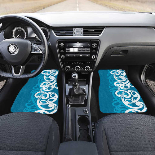 Azure Blue Maori Car Mats Koru Kowhaiwhai - Aussie Hoodie
