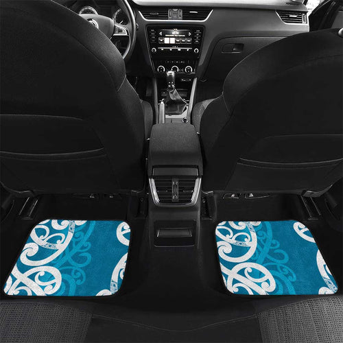 Azure Blue Maori Car Mats Koru Kowhaiwhai - Aussie Hoodie