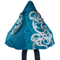 Azure Blue Maori Cloak Koru Kowhaiwhai - Aussie Hoodie