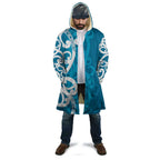 Azure Blue Maori Cloak Koru Kowhaiwhai - Aussie Hoodie