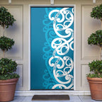 Azure Blue Maori Door Cover Koru Kowhaiwhai - Aussie Hoodie