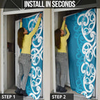 Azure Blue Maori Door Cover Koru Kowhaiwhai - Aussie Hoodie