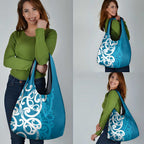 Azure Blue Maori Grocery Bag Koru Kowhaiwhai - Aussie Hoodie