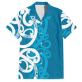 Azure Blue Maori Hawaiian Shirt Koru Kowhaiwhai - Aussie Hoodie