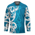 Azure Blue Maori Hockey Jersey Koru Kowhaiwhai - Aussie Hoodie