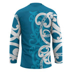 Azure Blue Maori Hockey Jersey Koru Kowhaiwhai - Aussie Hoodie