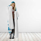 Azure Blue Maori Hooded Blanket Koru Kowhaiwhai - Aussie Hoodie