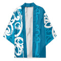 Azure Blue Maori Kimono Koru Kowhaiwhai - Aussie Hoodie