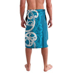 Azure Blue Maori Lavalava Koru Kowhaiwhai - Aussie Hoodie