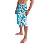 Azure Blue Maori Lavalava Koru Kowhaiwhai - Aussie Hoodie