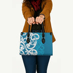 Azure Blue Maori Leather Bag Koru Kowhaiwhai - Aussie Hoodie