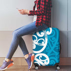 Azure Blue Maori Luggage Cover Koru Kowhaiwhai - Aussie Hoodie