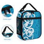 Azure Blue Maori Lunch Bag Koru Kowhaiwhai