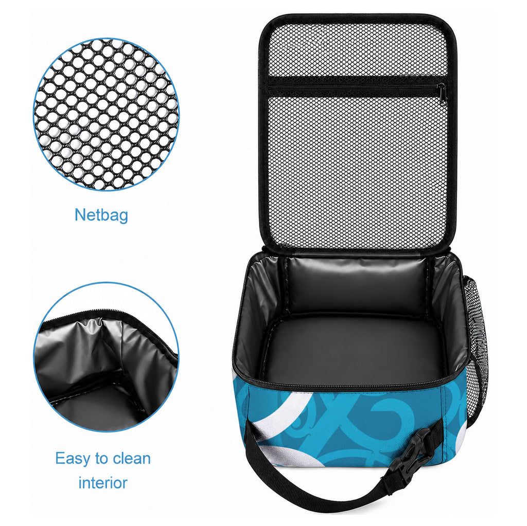 Azure Blue Maori Lunch Bag Koru Kowhaiwhai