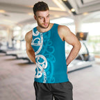 Azure Blue Maori Men Tank Top Koru Kowhaiwhai - Aussie Hoodie