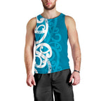 Azure Blue Maori Men Tank Top Koru Kowhaiwhai - Aussie Hoodie