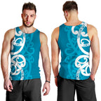 Azure Blue Maori Men Tank Top Koru Kowhaiwhai - Aussie Hoodie
