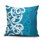 Azure Blue Maori Pillow Cover Koru Kowhaiwhai - Aussie Hoodie