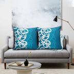 Azure Blue Maori Pillow Cover Koru Kowhaiwhai - Aussie Hoodie