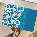 Azure Blue Maori Rubber Doormat Koru Kowhaiwhai - Aussie Hoodie
