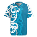 Azure Blue Maori Rugby Jersey Koru Kowhaiwhai - Aussie Hoodie
