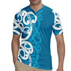 Azure Blue Maori Rugby Jersey Koru Kowhaiwhai - Aussie Hoodie