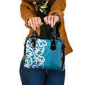 Azure Blue Maori Shoulder Handbag Koru Kowhaiwhai - Aussie Hoodie
