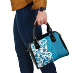 Azure Blue Maori Shoulder Handbag Koru Kowhaiwhai - Aussie Hoodie