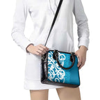 Azure Blue Maori Shoulder Handbag Koru Kowhaiwhai - Aussie Hoodie