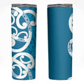 Azure Blue Maori Skinny Tumbler Koru Kowhaiwhai - Aussie Hoodie